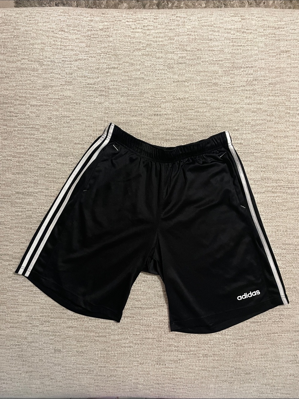 Adidas Mens L 2 Pack Shorts Black Navy Climalite Aeroready 3 Stripe EUC - Picture 8 of 16